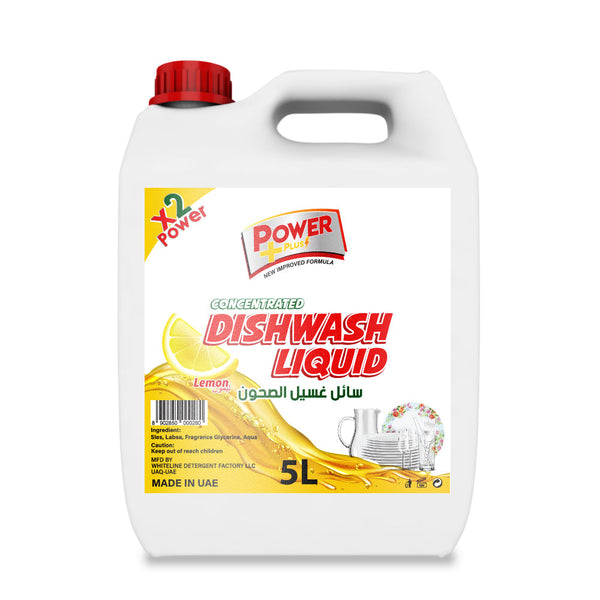 Dishwash Liquid, Lemon, 5 LTR, POWER